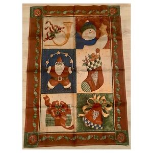 Vicky Howard Christmas Flag · Folk Art Holiday Wall Hanging · 24x36